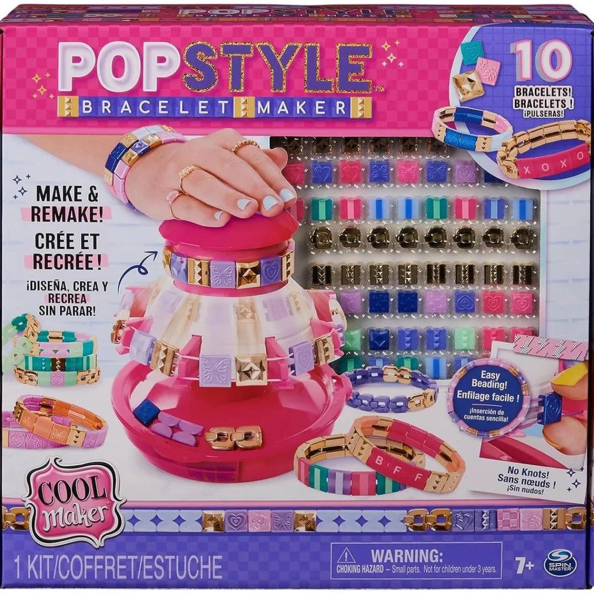 SPIN MASTER Estilo De Vida*Air Hogs - Kit para hacer pulseras Popstyle con máquina de almacenamiento y cuentas reutilizables