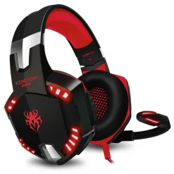 KLACK EUROPE Figuras De Acción*Auriculares Gaming con LED y control de volumen para consola PS4, XBOX y PC Rojo