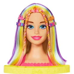 MATTEL Muñecas*Barbie - Busto de Barbie con pelo largo y accesorios para jugar a peluquería ㅤ