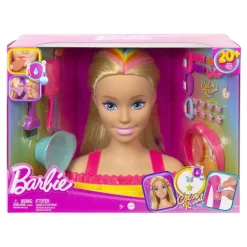 MATTEL Muñecas*Barbie - Busto de Barbie con pelo largo y accesorios para jugar a peluquería ㅤ