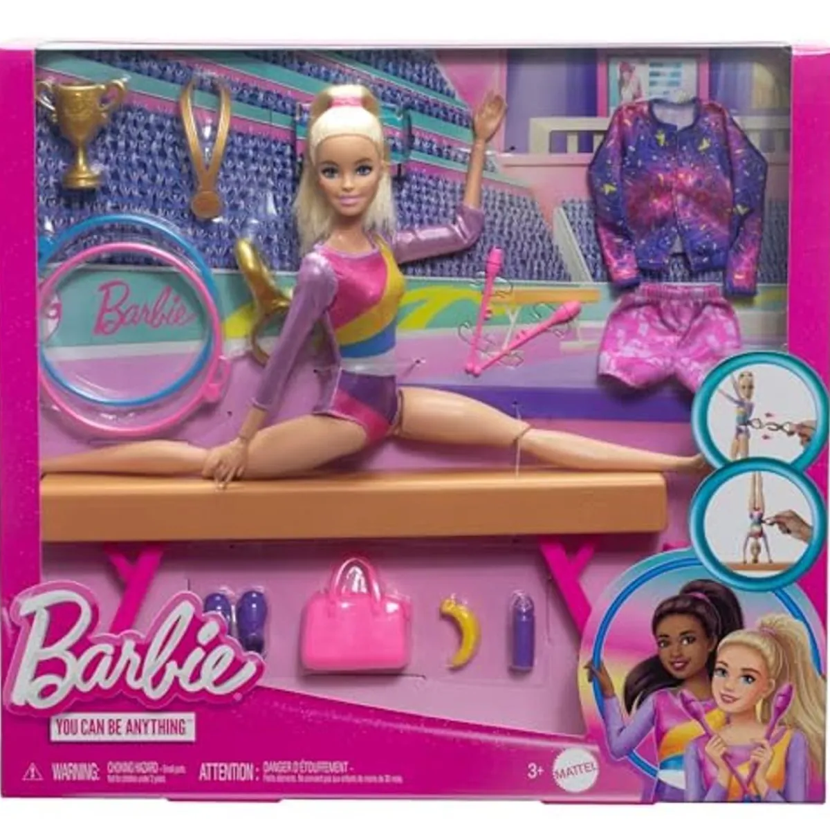 MATTEL Muñecas*Barbie - Conjunto Muñeca Gimnasta con Barra y Accesorios ㅤ
