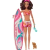 MATTEL Muñecas*Barbie - Muñeca Barbie con tabla de surf y accesorios ㅤ