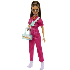 MATTEL Muñecas*Barbie - Muñeca con Mono Rosa y Complementos de Moda ㅤ