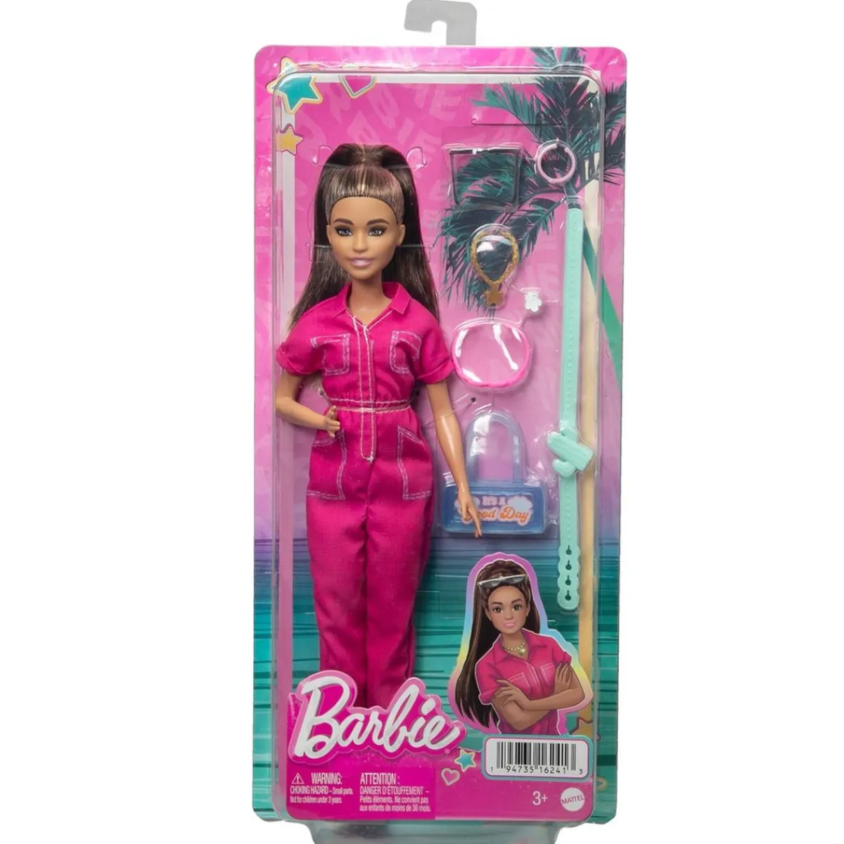 MATTEL Muñecas*Barbie - Muñeca con Mono Rosa y Complementos de Moda ㅤ
