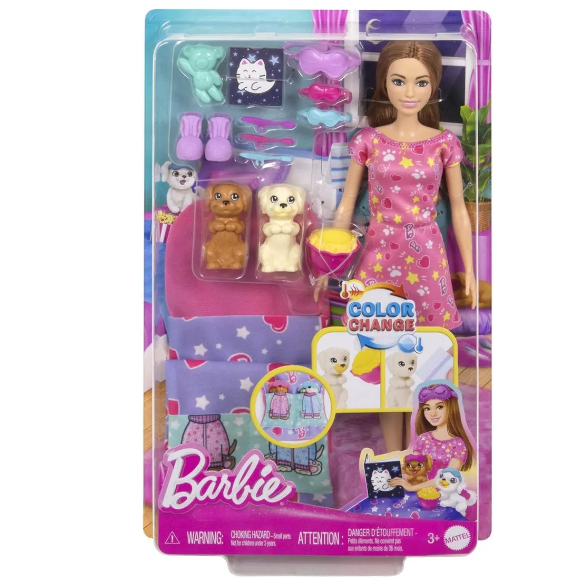MATTEL Muñecas*Barbie - Muñeca fiesta de pijamas y cachorro