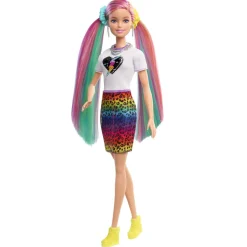 BARBIE Muñecas*- Muñeca Pelo arcoíris y leopardo