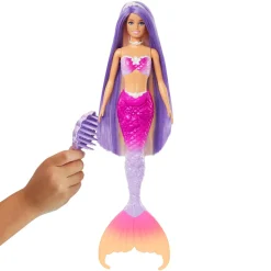 MATTEL Muñecas*Barbie - Muñeca sirena cambio de color con delfín y accesorios ㅤ