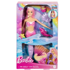 MATTEL Muñecas*Barbie - Muñeca sirena cambio de color con delfín y accesorios ㅤ