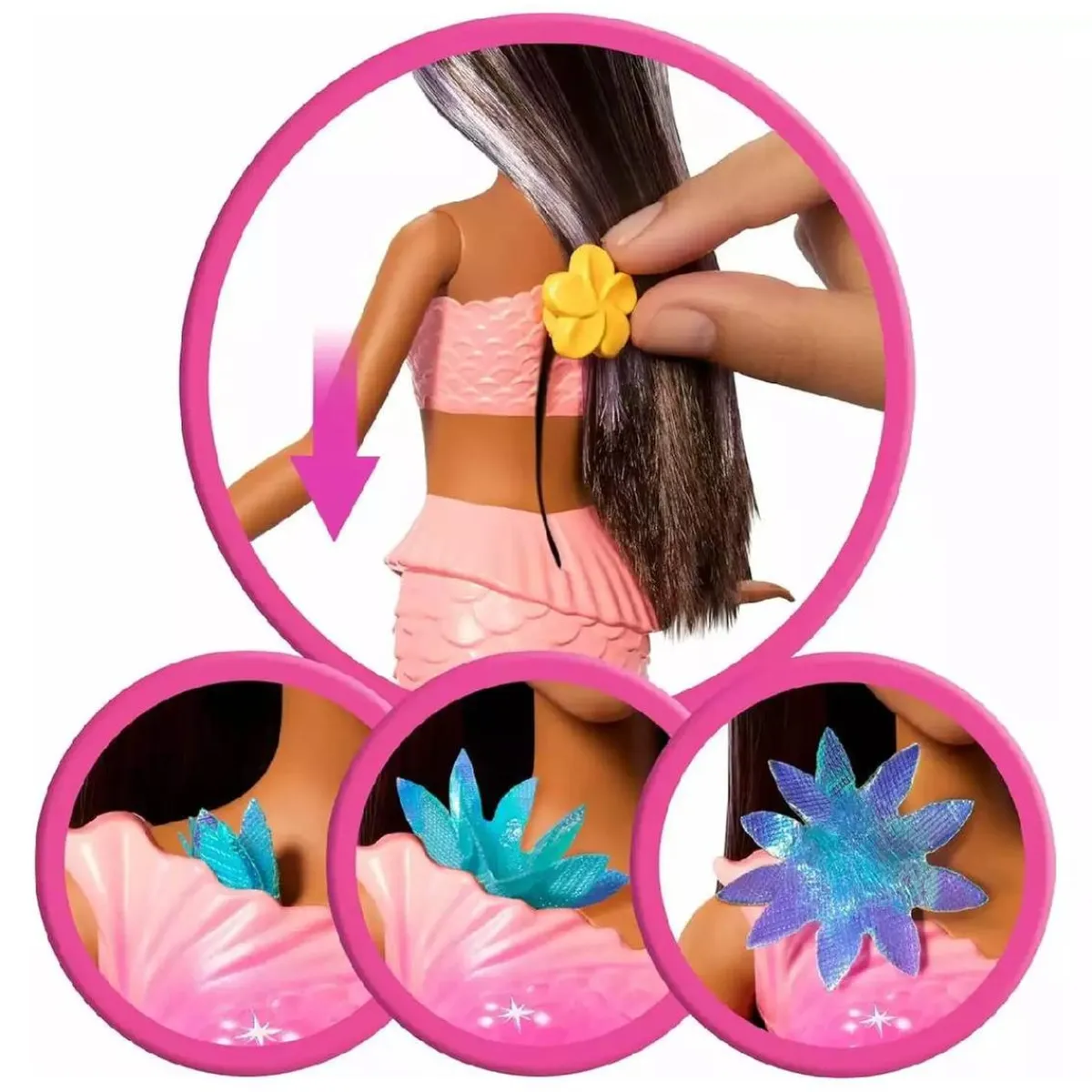 BARBIE Muñecas*- Sirena Flores Mágicas - Morena