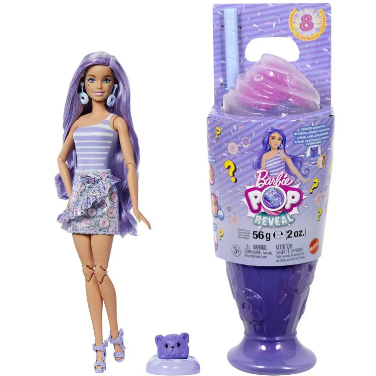 BARBIE Muñecas*Pop Reveal Sweets - Vaso morado