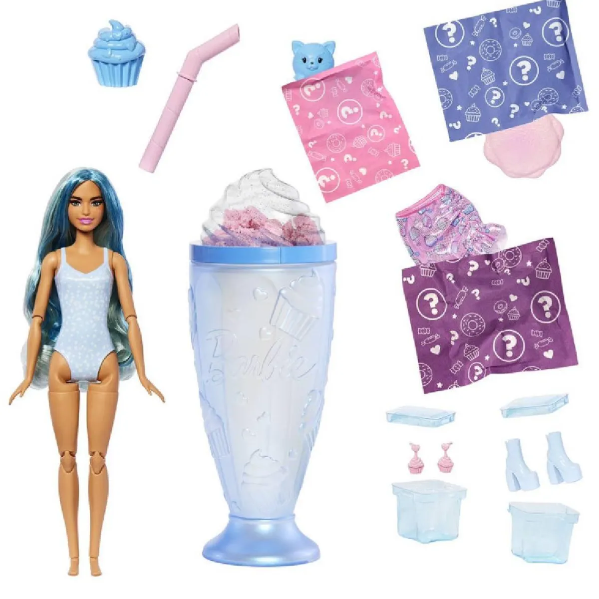 BARBIE Muñecas*Pop Reveal Sweets - Vaso azul