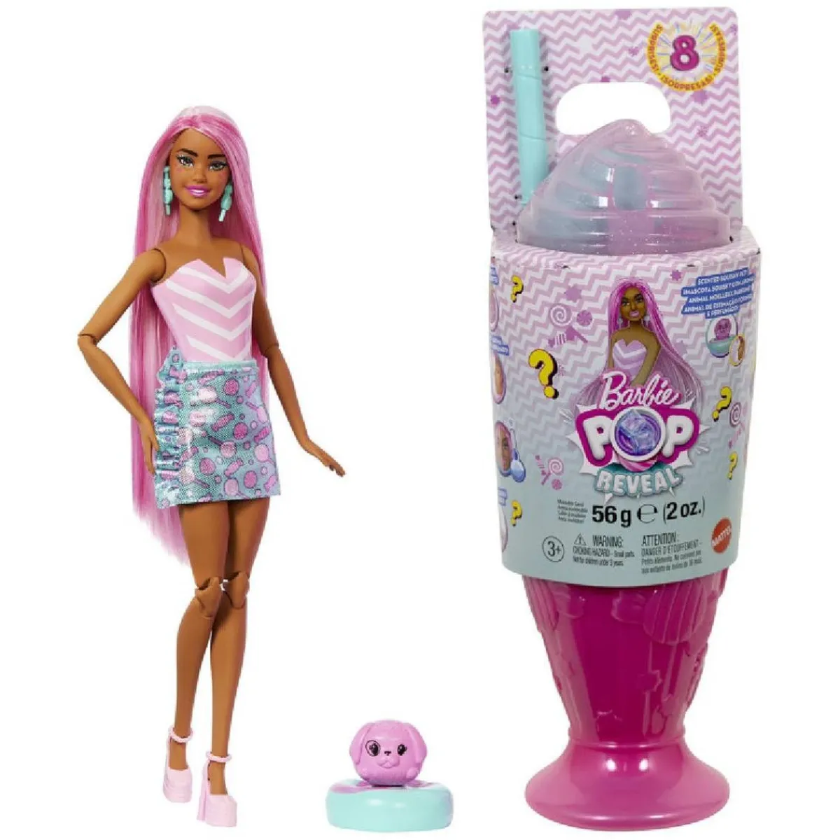 BARBIE Muñecas*Pop Reveal Sweets - Vaso rosa