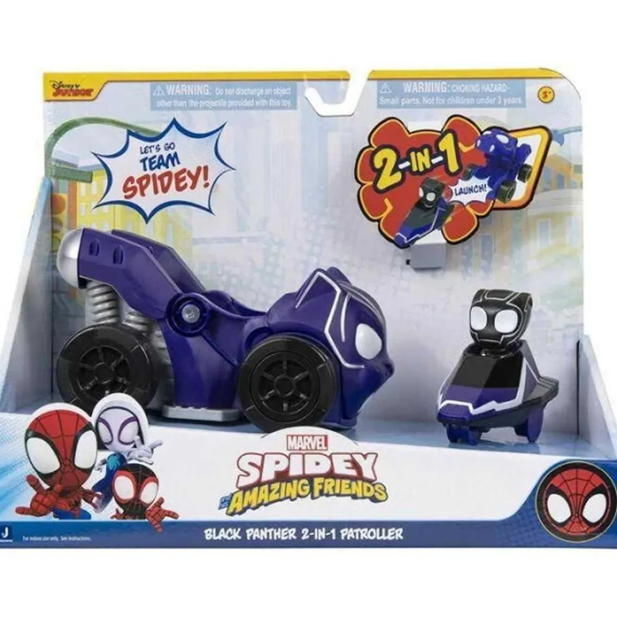 TOY PARTNER S.A. Coleccionables Y Mini Mundos*Black Panther - Vehículo increíble de superhéroes estilo Panther ㅤ