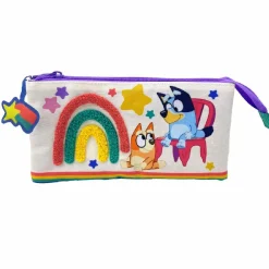 C Y P BRANDS Material Escolar*Bluey - Portatodo triple - Colección Rainbow
