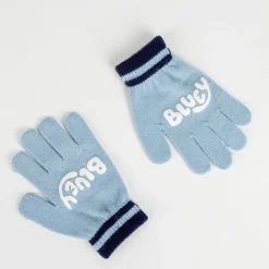 ARTESANIA CERDÁ Estilo De Vida*Bluey - Conjunto gorro y guantes azul y blanco
