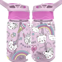 CLASSICS REVOLUTION, S.L. Material Escolar*Botella cantimplora infantil de tritan 500ml con diseño de gatos