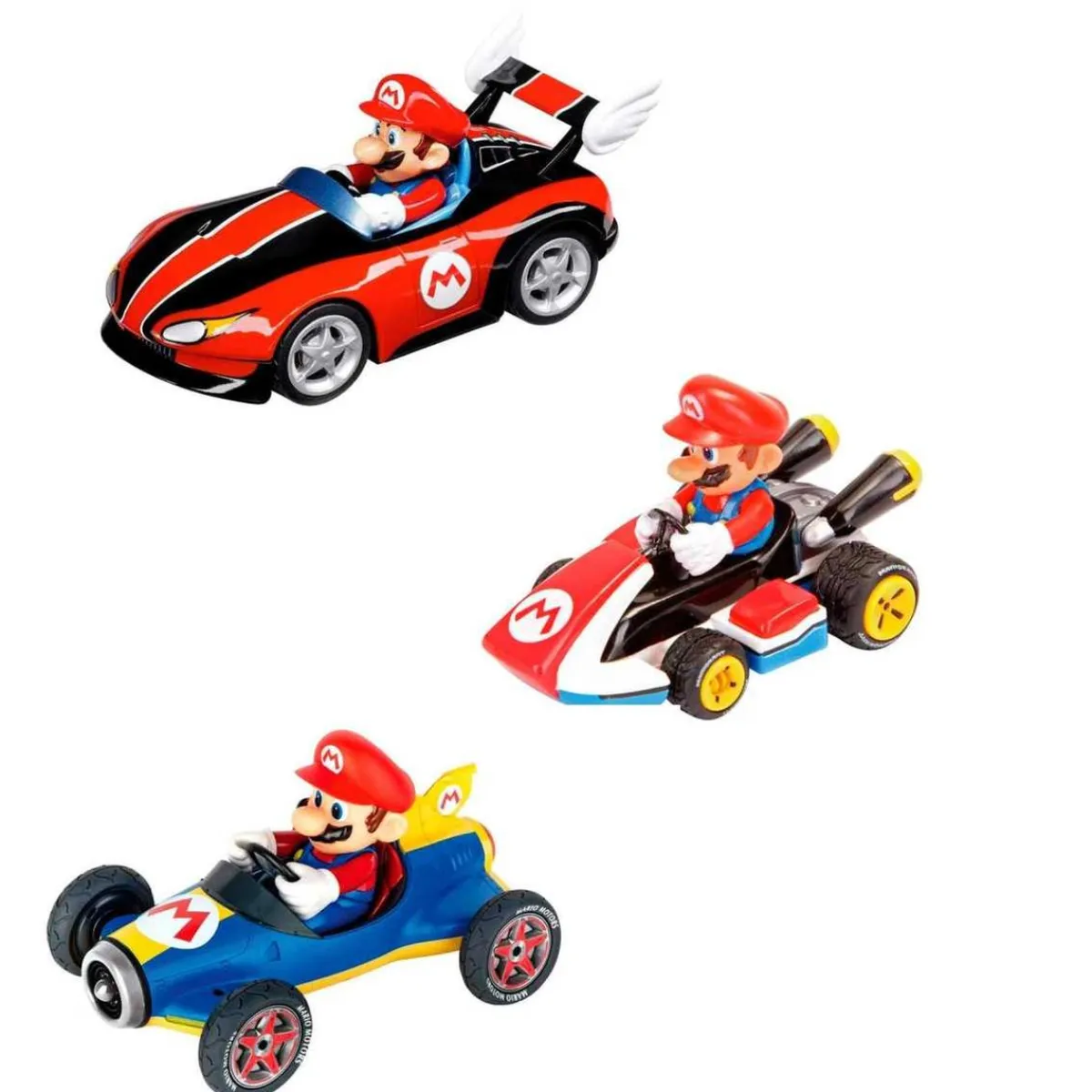 CARRERA Vehículos Y Circuitos*- Pack 3 vehículos Mario Kart: Wii, MK8 y Mach 8 ㅤ