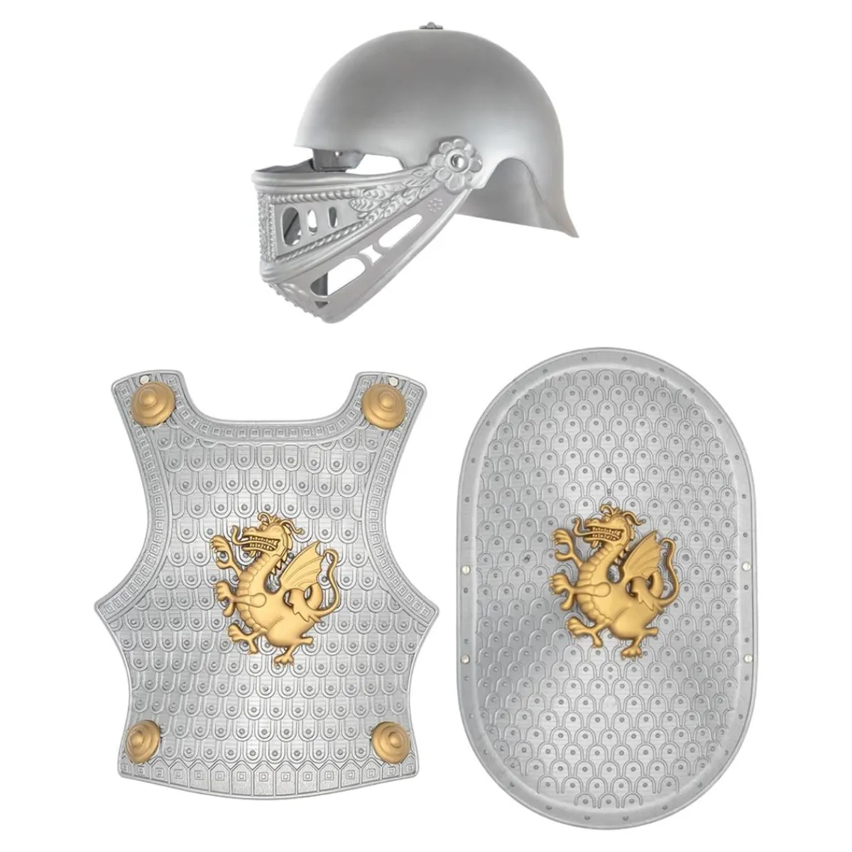 Funidelia Disfraces|Halloween*Casco, escudo y armadura medieval niños