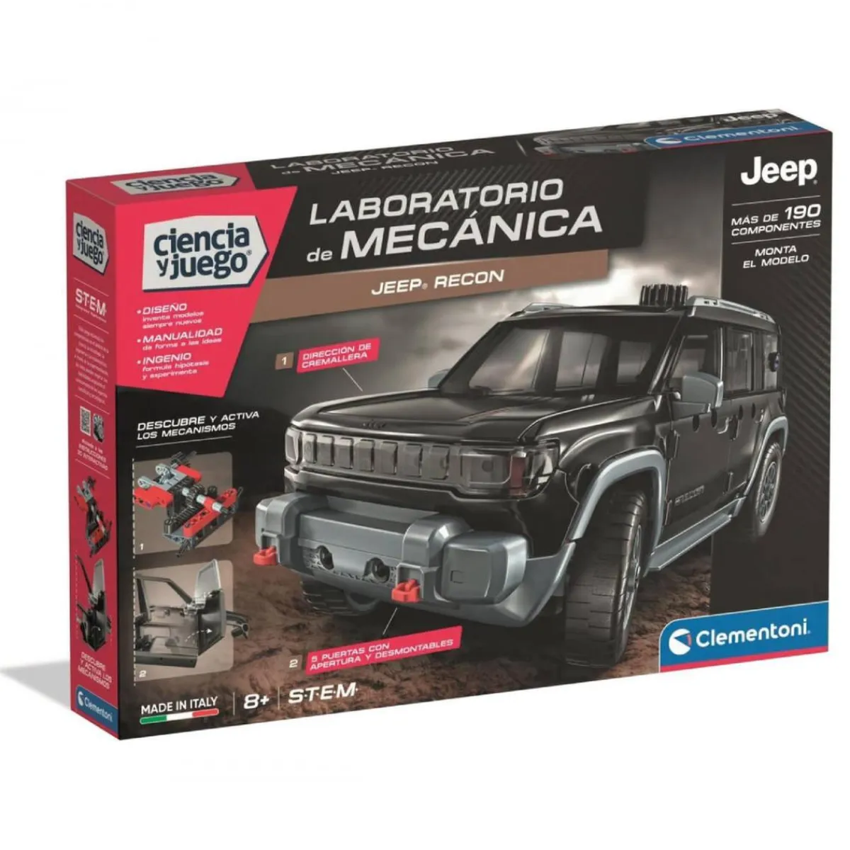 CLEMENTONI Steam*Ciencia y Juego - Laboratorio de mecánica Jeep Recon