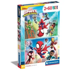 CLEMENTONI Juegos Y Puzzles*- 2 Puzzles 60 piezas - Spidey y su Superequipo
