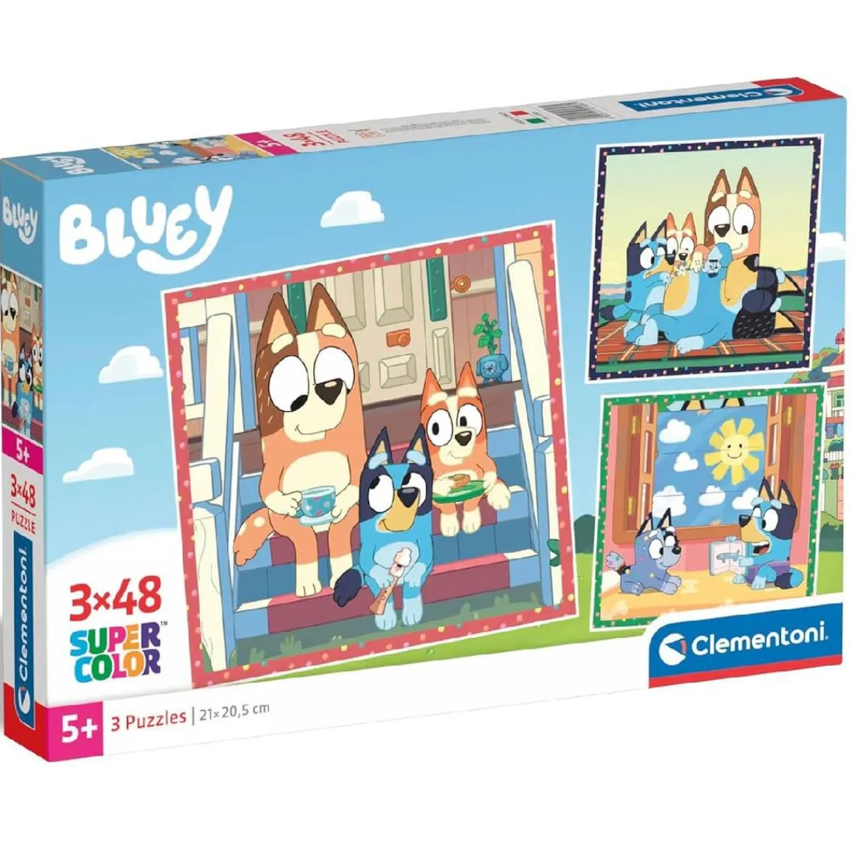 CLEMENTONI Juegos Y Puzzles*- 3 puzzles 48 piezas - Bluey