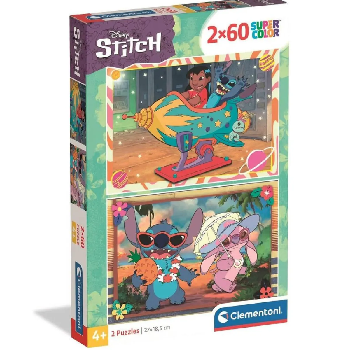 CLEMENTONI Juegos Y Puzzles*- 2 puzzles 60 piezas - Stitch