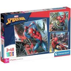 CLEMENTONI Juegos Y Puzzles*- 3 puzzles 48 piezas - Spiderman
