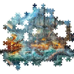 CLEMENTONI Juegos Y Puzzles*- Batalla de Piratas - Puzzle de 1000 Piezas para Adultos, Ilustración Multicolor ㅤ