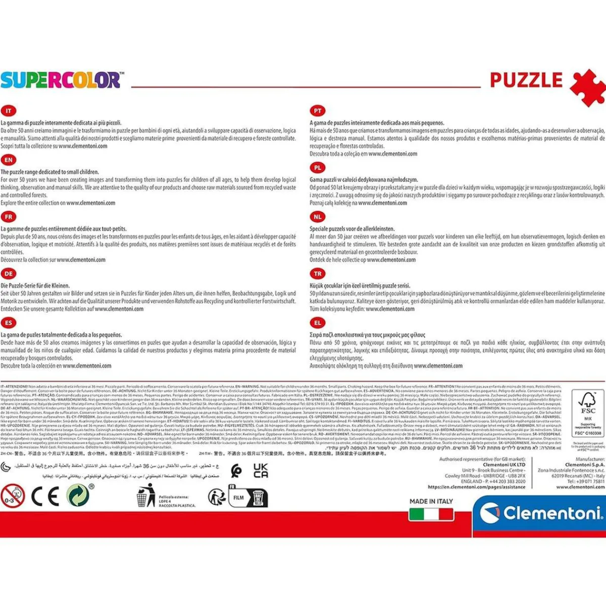 CLEMENTONI Juegos Y Puzzles*- Cars - Puzzle infantil grandes piezas Cars en la carretera ㅤ