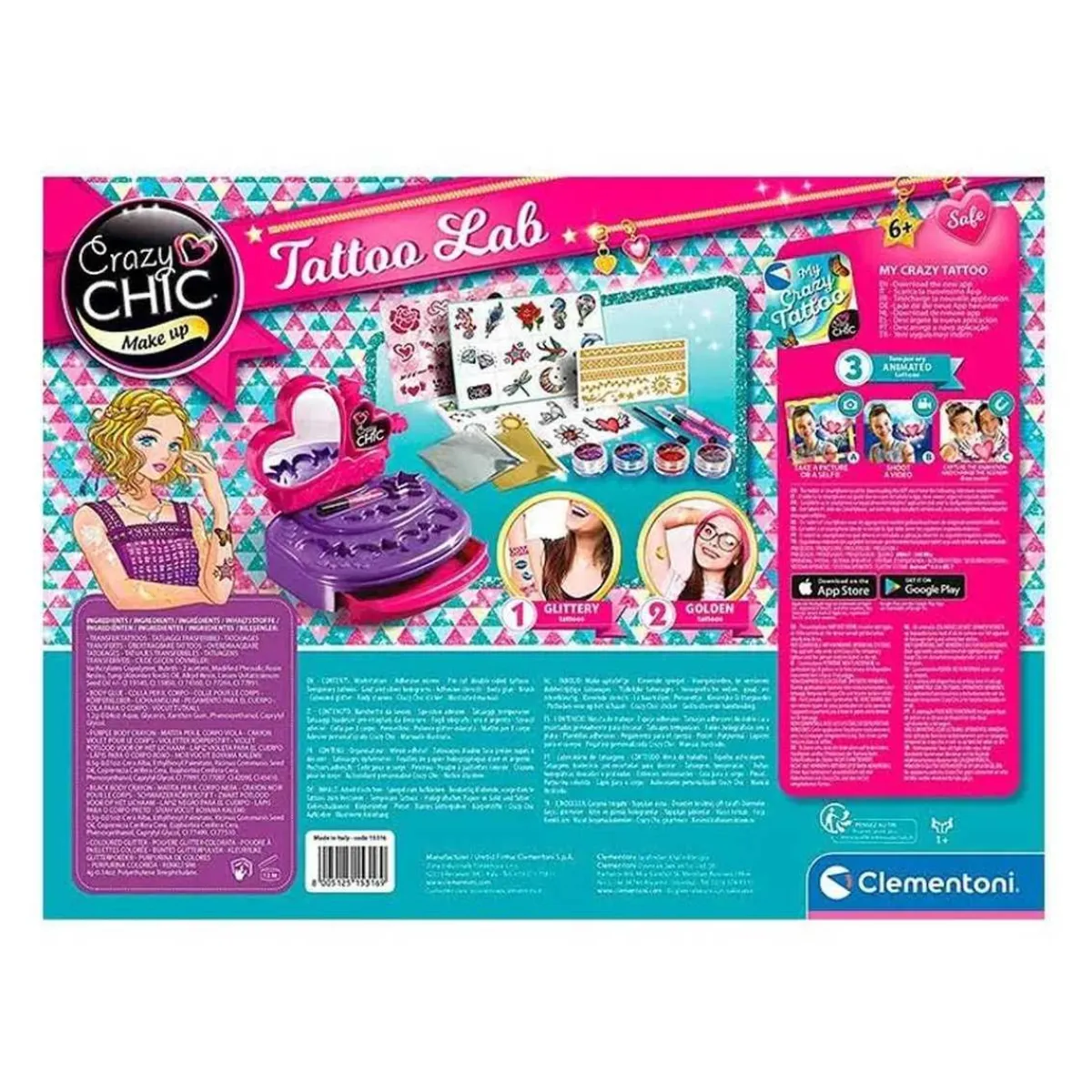 CLEMENTONI Estilo De Vida*- Crazy Chic tatuajes temporales creativos