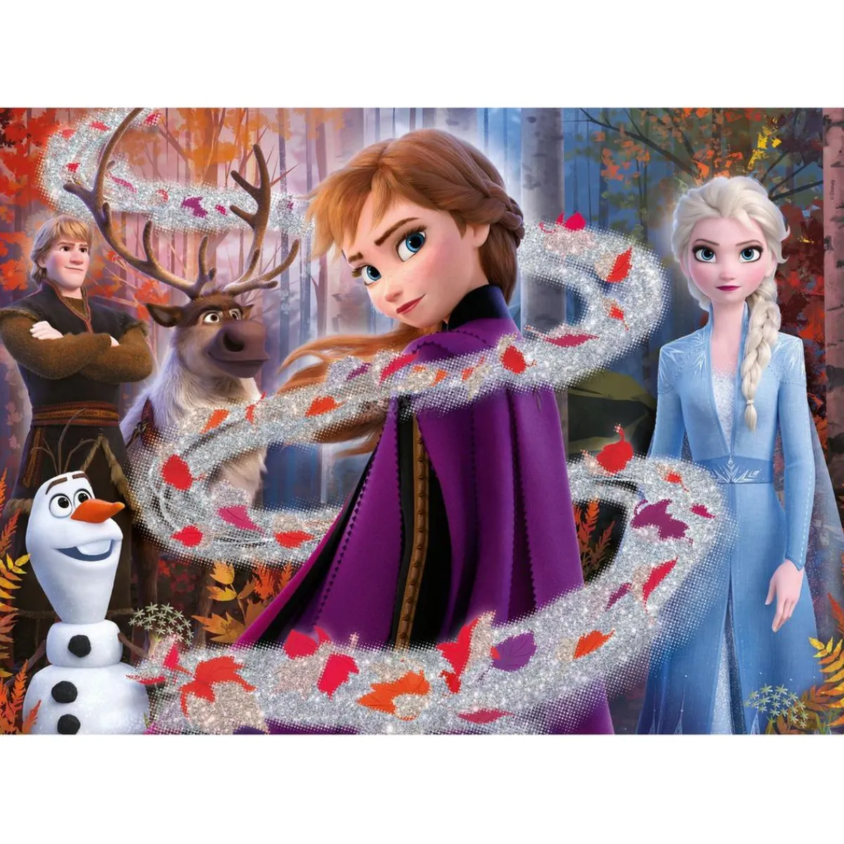 CLEMENTONI Juegos Y Puzzles*- Frozen - Puzzle infantil efecto purpurina 104 piezas ㅤ