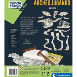 CLEMENTONI Steam*- Juego científico de excavación y montaje Smilodon fosforescente ㅤ