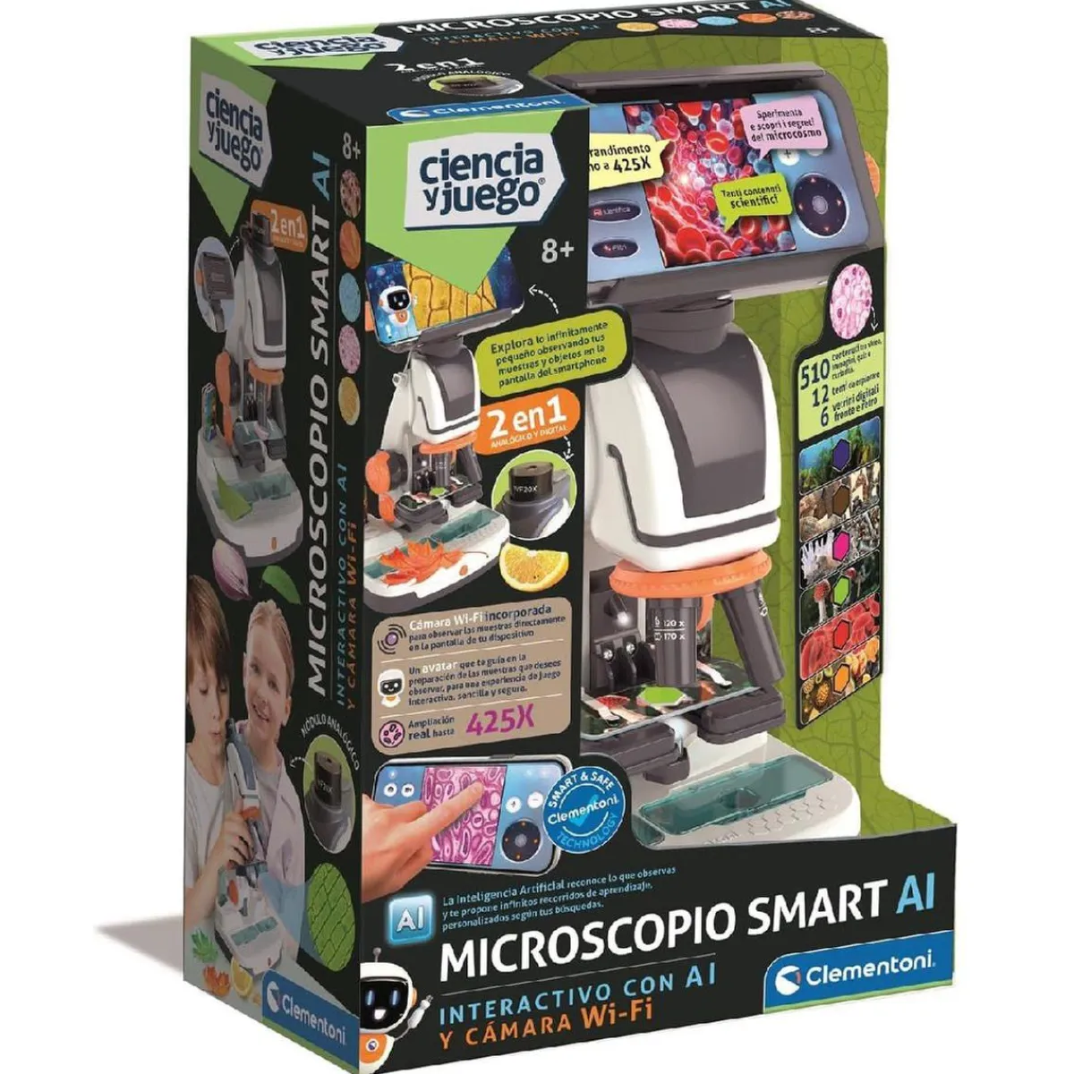 CLEMENTONI Steam*- Microscopio Smart 2 en 1 con Wi-Fi