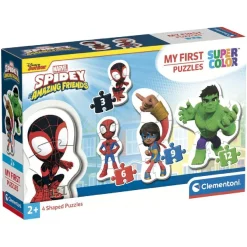 CLEMENTONI Juegos Y Puzzles*- Mis primeros Puzzles Progresivos 3-6-9-12 - Spidey y su Superequipo