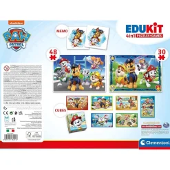 CLEMENTONI Friki Zone|Juguetes Educativos Y Libros*- Patrulla Canina - Edukit 4 en 1 con puzzle y juego de memoria Patrulla Canina ㅤ
