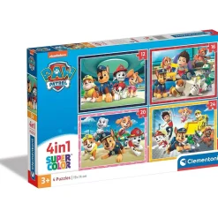 CLEMENTONI Juegos Y Puzzles*- Patrulla Canina - Puzzle infantil de Patrulla Canina: conjunto de 12, 16, 20 y 24 piezas, color variado, talla única ㅤ