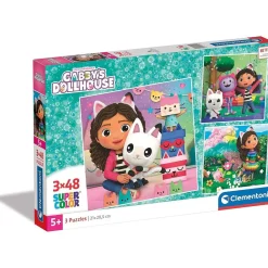 CLEMENTONI Juegos Y Puzzles*- Puzle Gabbys Dollshouse 3x48 Piezas ㅤ