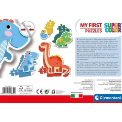 CLEMENTONI Juegos Y Puzzles*- Puzzle infantil progresivo de dinosaurios ㅤ