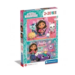 CLEMENTONI Juegos Y Puzzles*- Puzzle Infantil 2x20 Piezas La Casa de Muñecas de Gabby ㅤ
