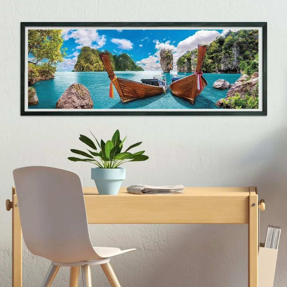 CLEMENTONI Juegos Y Puzzles*- Puzzle panorámico de 1000 piezas, Bahía de Phuket ㅤ