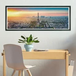 CLEMENTONI Juegos Y Puzzles*- Puzzle panorámico de 1000 piezas, paisajes de ciudades, Skyline de París ㅤ