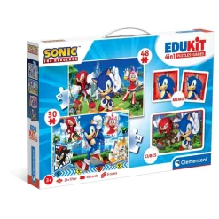 CLEMENTONI Juguetes Educativos Y Libros|Juegos Y Puzzles*- Puzzles Edukit 4 en 1 Sonic