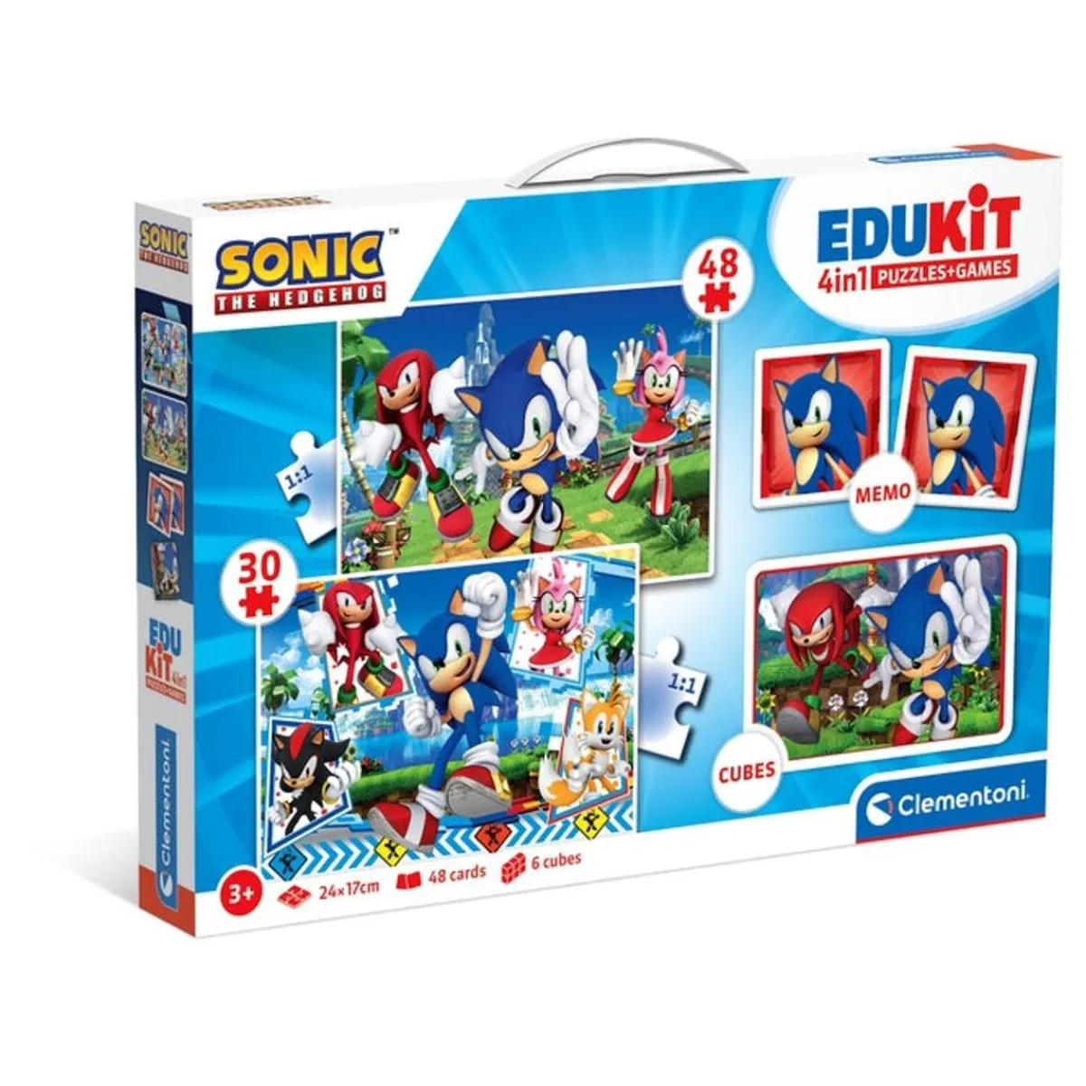 CLEMENTONI Juguetes Educativos Y Libros|Juegos Y Puzzles*- Puzzles Edukit 4 en 1 Sonic