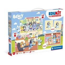 CLEMENTONI Juguetes Educativos Y Libros|Juegos Y Puzzles*- Puzzles Edukit 4 en 1 Bluey