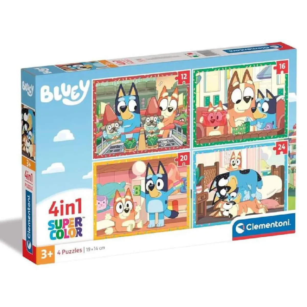 CLEMENTONI Juegos Y Puzzles*- Puzzles progresivos 4 en 1 - Bluey