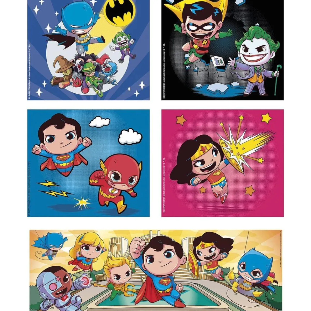 CLEMENTONI Juegos Y Puzzles*- Puzzles progresivos de superhéroes DC Comics, 10 en 1, multicolor, tamaño medium ㅤ