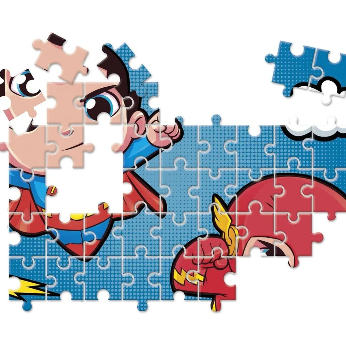 CLEMENTONI Juegos Y Puzzles*- Puzzles progresivos de superhéroes DC Comics, 10 en 1, multicolor, tamaño medium ㅤ