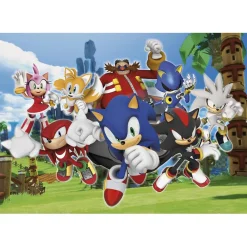CLEMENTONI Juegos Y Puzzles*- Sonic the Hedgehog - Puzzle 104 Piezas Sonic Y Sus Amigos ㅤ