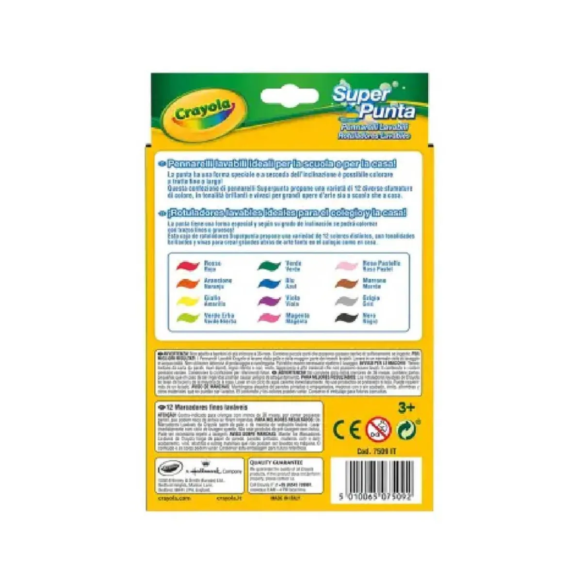 CRAYOLA Arte Y Manualidades*- 12 Rotuladores Super punta lavables