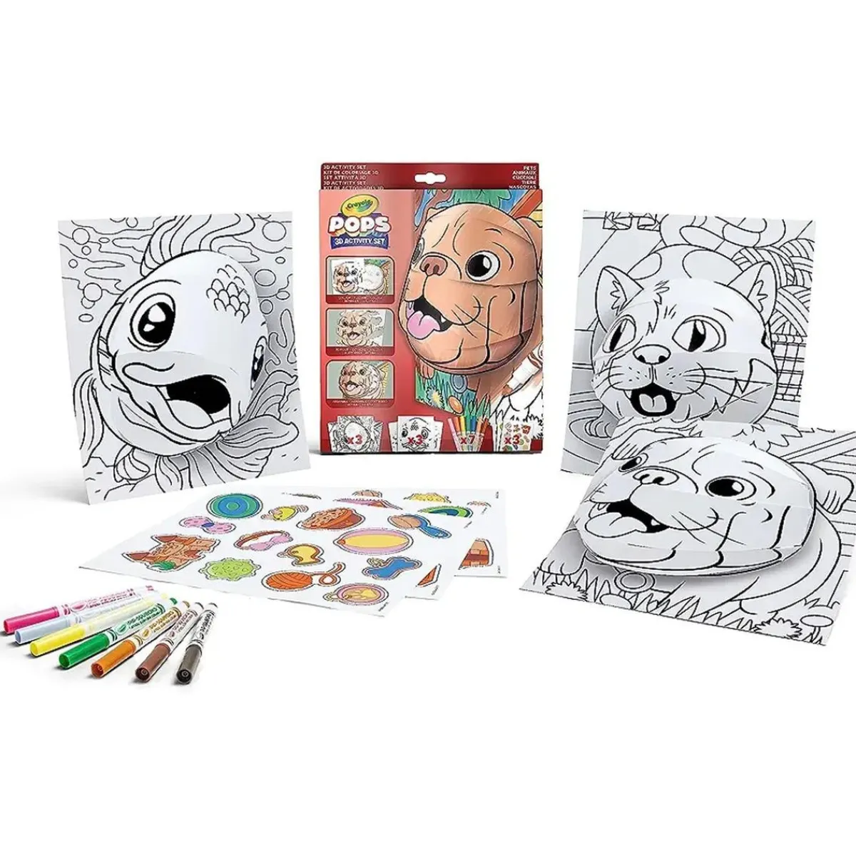 CRAYOLA Arte Y Manualidades*- Juego de colorear y construir obras de arte tridimensionales con tema de animales domésticos